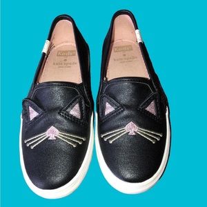 KATE SPADE Girls KEDS Black "Kitty" Shoes - Size 11.5 Never Worn
